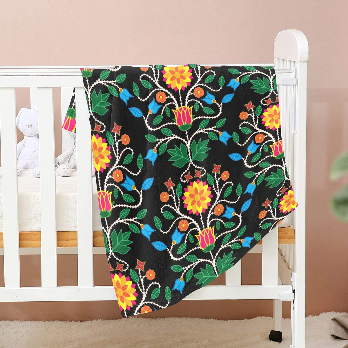 Floral Beadwork Four Clans Small Baby Blanket by 49 Dzine (image 2)