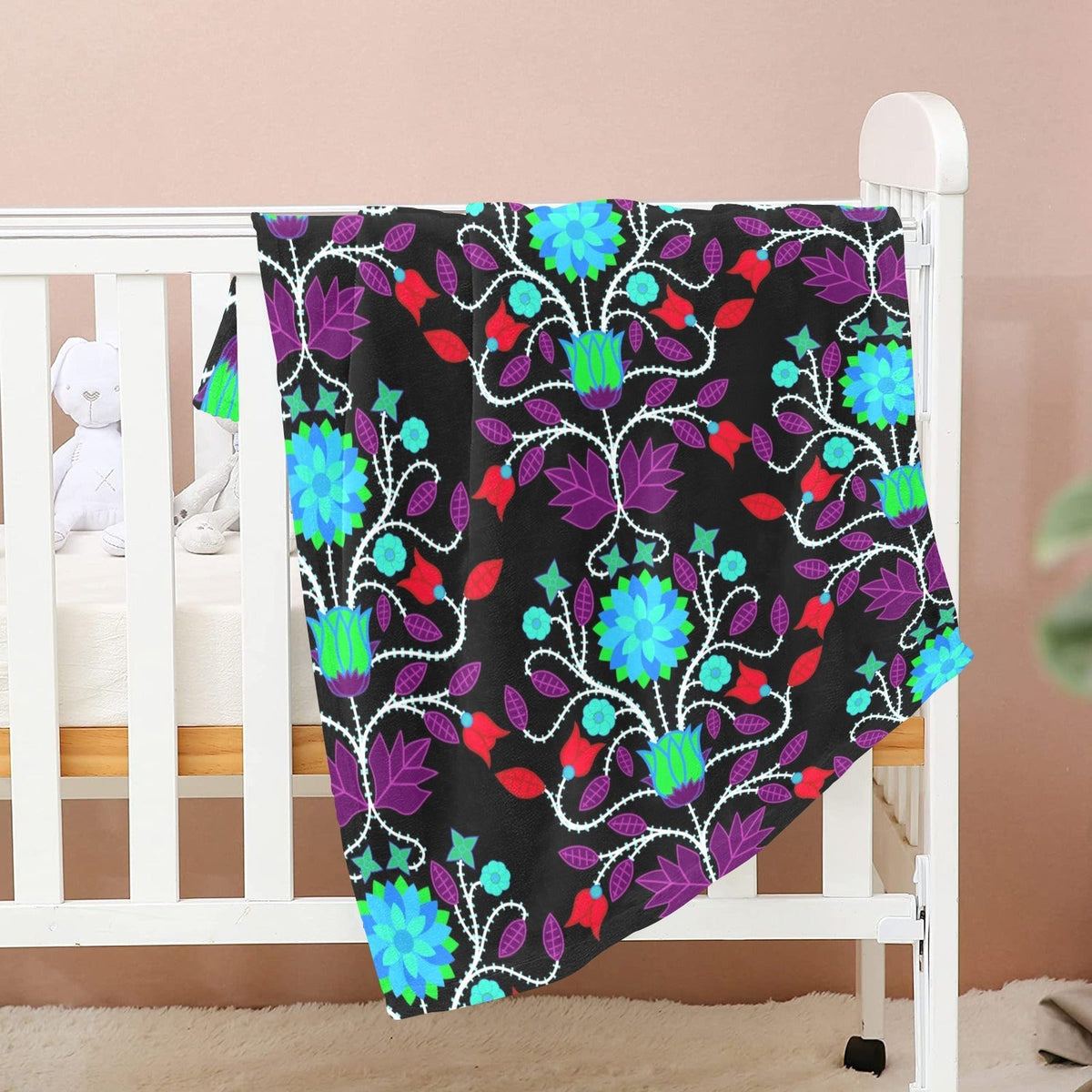 Floral Beadwork Four Clans Winter Large Baby Blanket by 49 Dzine (image 2)