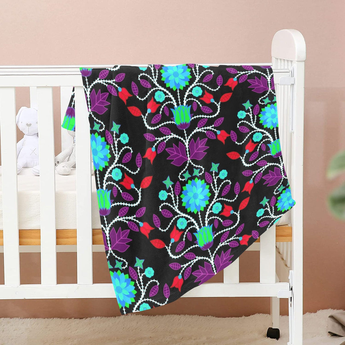 Floral Beadwork Four Clans Winter Small Baby Blanket by 49 Dzine (image 2)