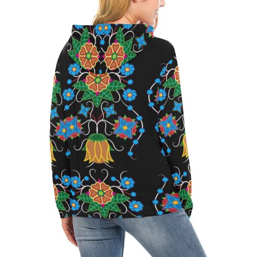 Floral Beadwork Four Mothers All Over Print Hoodie for Women (USA Size) (Model H13) All Over Print Hoodie for Women (H13) e-joyer 