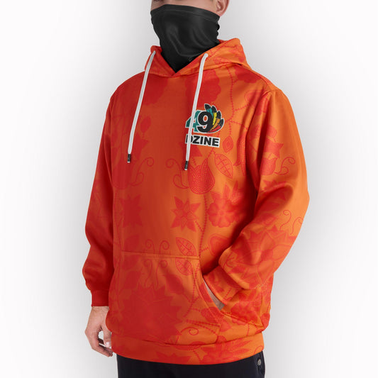 Floral Beadwork Hoodie With Half Balaclava