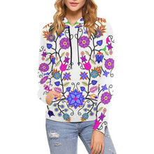 Load image into Gallery viewer, Floral Beadwork Seven Clans White All Over Print Hoodie for Women (USA Size) (Model H13) All Over Print Hoodie for Women (H13) e-joyer 
