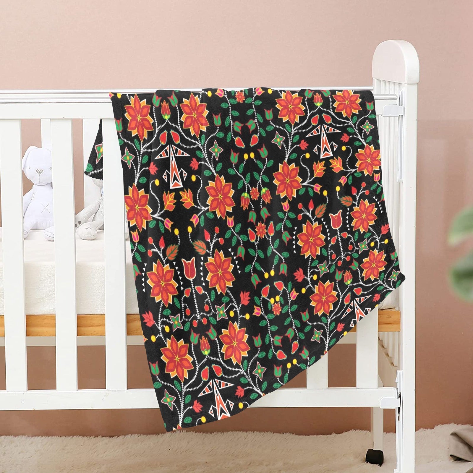 Floral Beadwork Six Bands Baby Blanket 30"x40" Baby Blanket 30"x40" e-joyer 