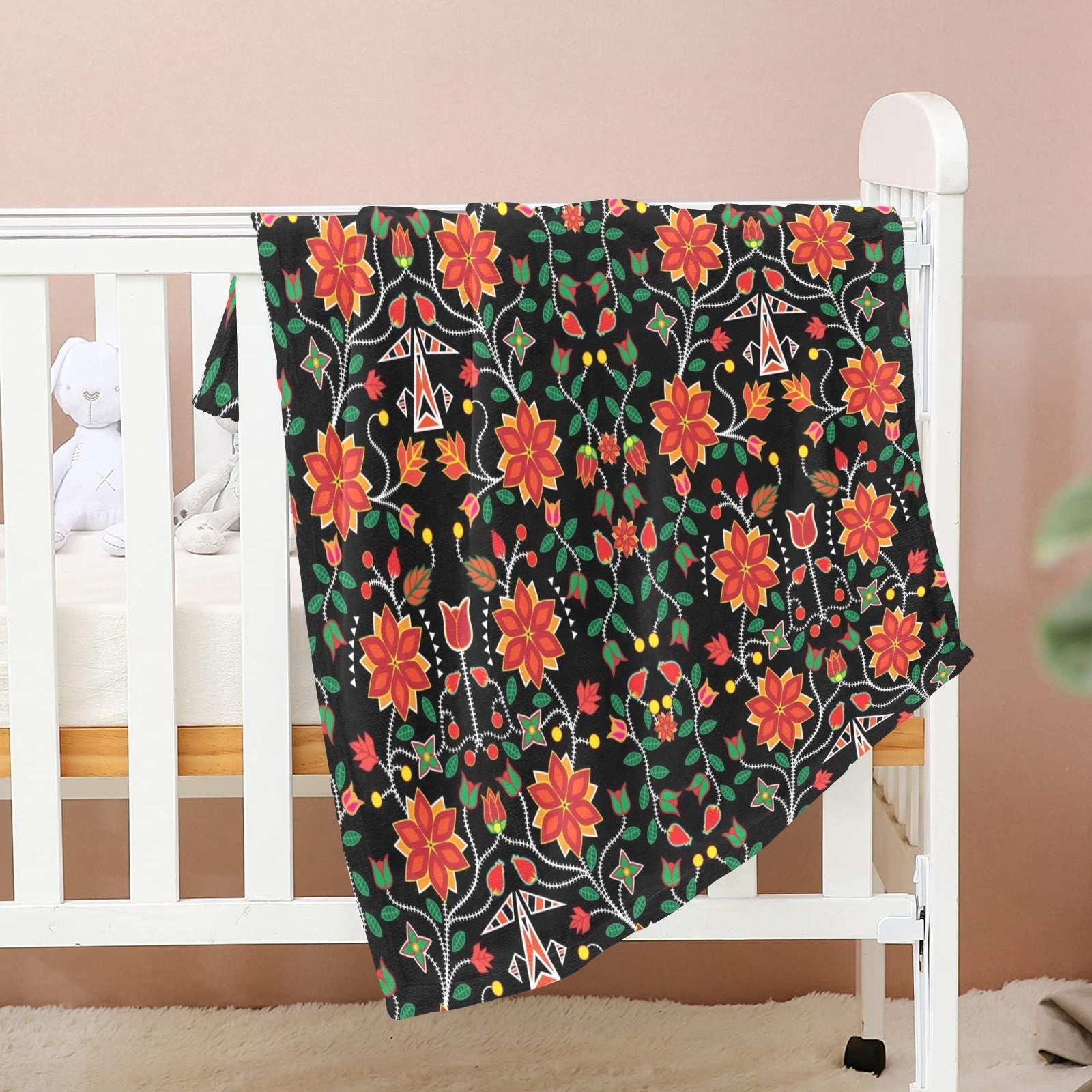 Floral Beadwork Six Bands Baby Blanket 40"x50" Baby Blanket 40"x50" e-joyer 