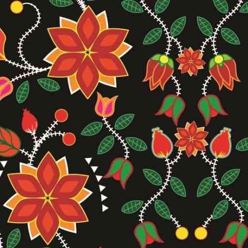 Floral Beadwork Six Bands Cotton Poplin Fabric By the Yard Fabric NBprintex 