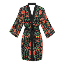 Load image into Gallery viewer, Floral Beadwork Six Bands Long Sleeve Kimono Robe Long Sleeve Kimono Robe e-joyer 
