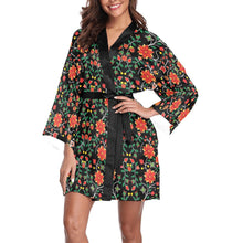 Load image into Gallery viewer, Floral Beadwork Six Bands Long Sleeve Kimono Robe Long Sleeve Kimono Robe e-joyer 
