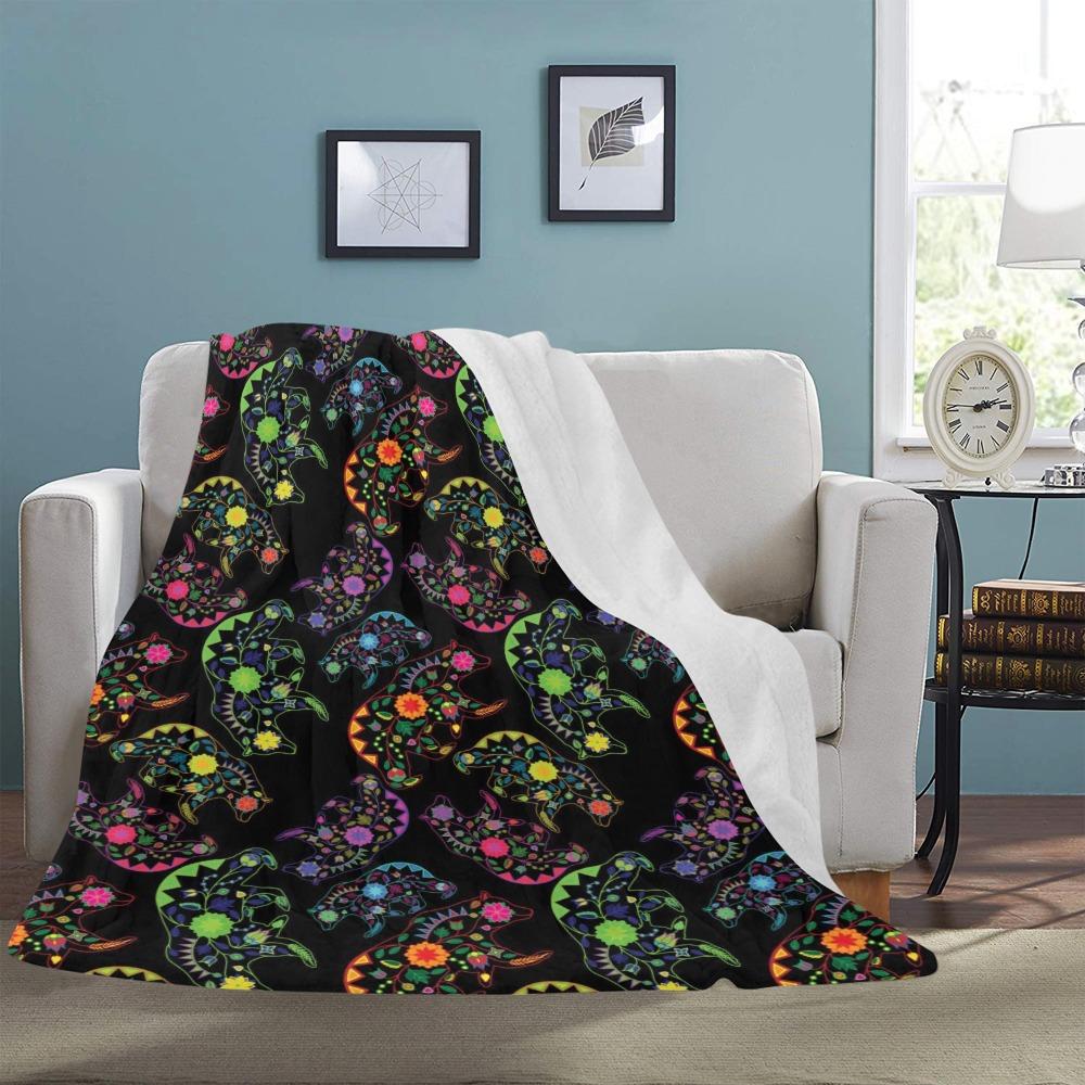 Floral Bear Ultra-Soft Micro Fleece Blanket 60"x80" Ultra-Soft Blanket 60''x80'' e-joyer 