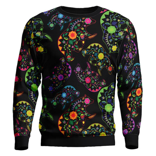 Neon Floral Animals Unisex Crewneck