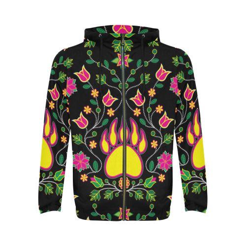 Floral Bearpaw Zip Hoodie