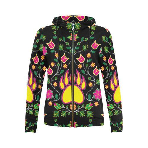 Floral Bearpaw Full Zip Hoodie