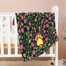 Load image into Gallery viewer, Floral Bearpaw Pink and Yellow Baby Blanket 40&quot;x50&quot; Baby Blanket 40&quot;x50&quot; e-joyer 
