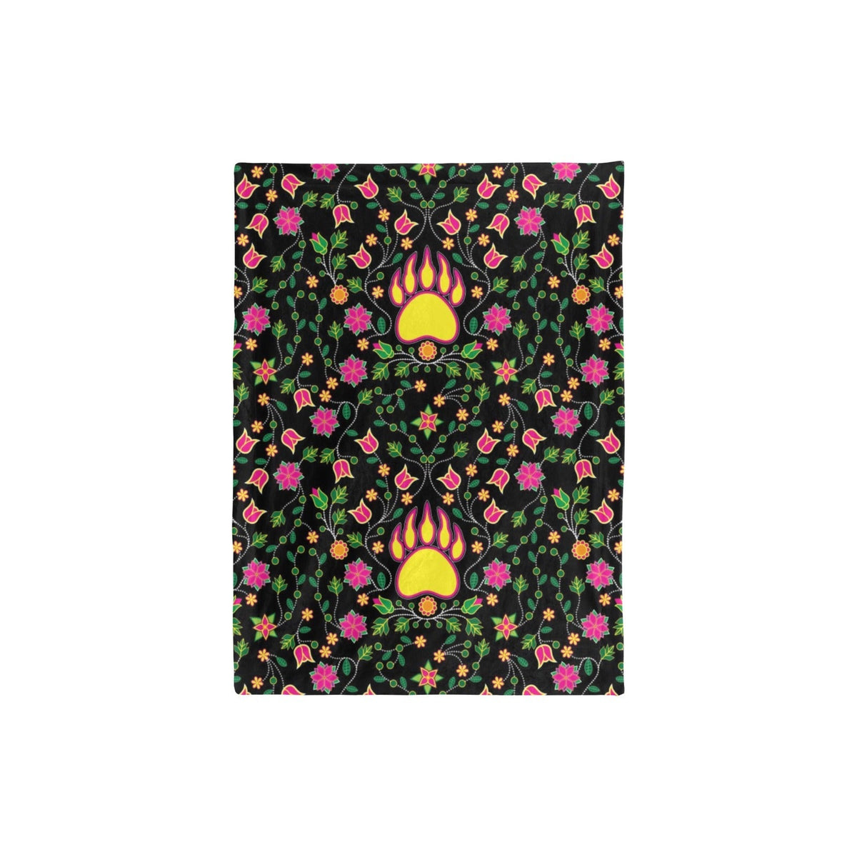Floral Bearpaw Pink and Yellow Small Baby Blanket by 49 Dzine (image 3)