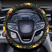 Load image into Gallery viewer, Floral Bearpaw Pink and Yellow Steering Wheel Cover with Elastic Edge Steering Wheel Cover with Elastic Edge e-joyer 
