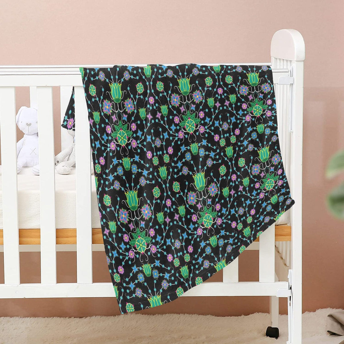 Floral Damask Garden Small Baby Blanket by 49 Dzine (image 2)