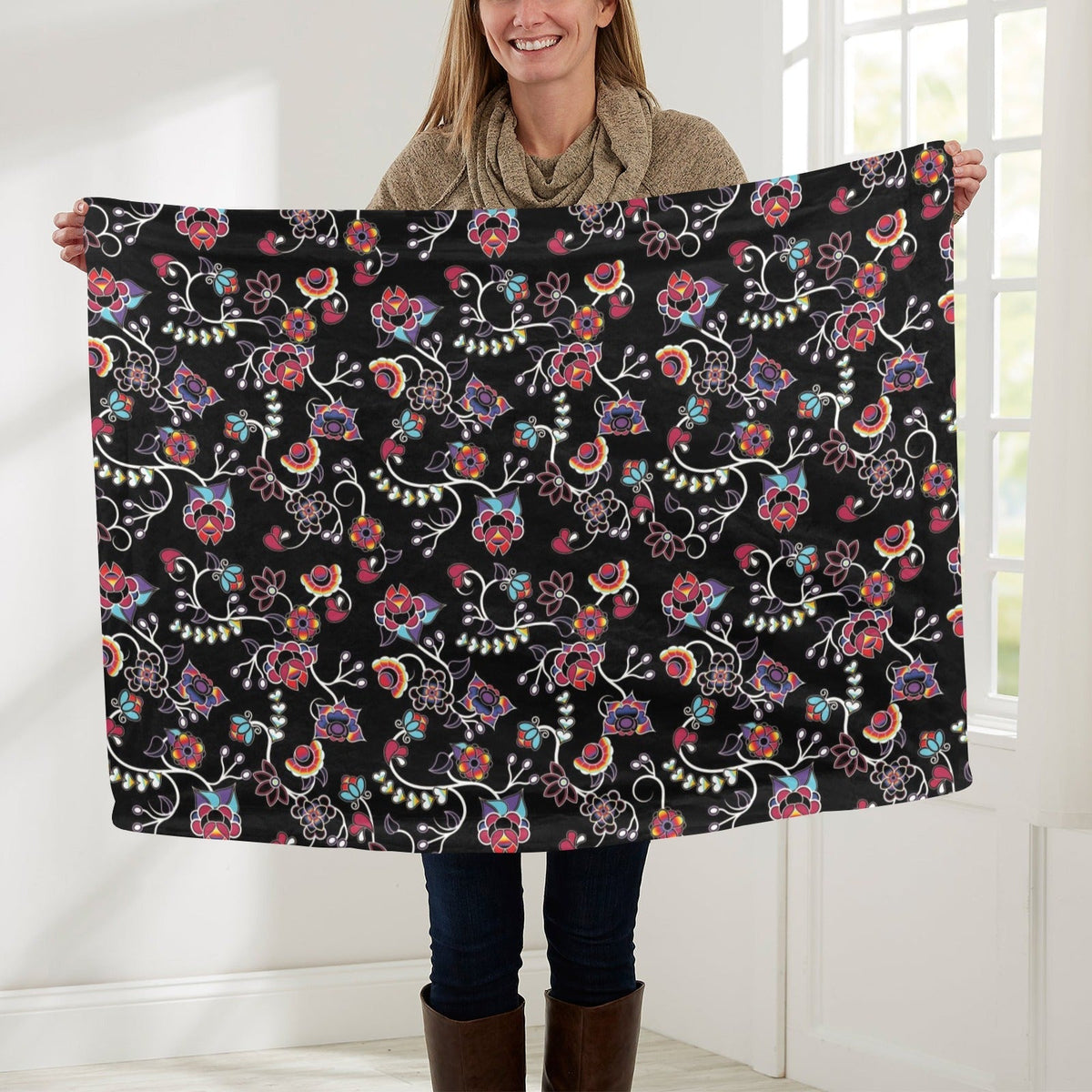 Floral Danseur Small Baby Blanket by 49 Dzine