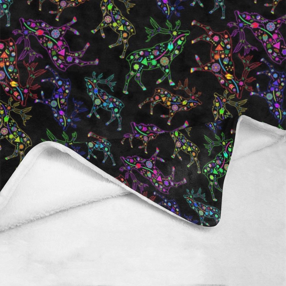 Floral Elk Ultra-Soft Micro Fleece Blanket 60"x80" Ultra-Soft Blanket 60''x80'' e-joyer 
