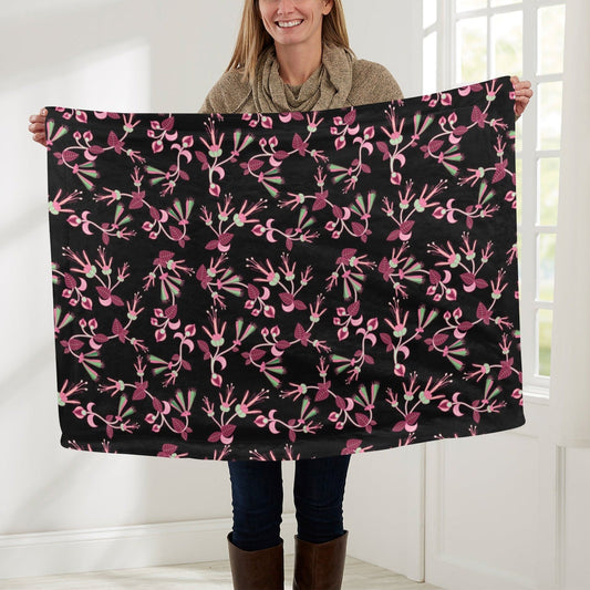 Floral Green Black Baby Blanket 30"x40" Baby Blanket 30"x40" e-joyer 