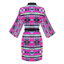 Load image into Gallery viewer, Force of Nature Sunset Storm Long Sleeve Kimono Robe Long Sleeve Kimono Robe e-joyer 
