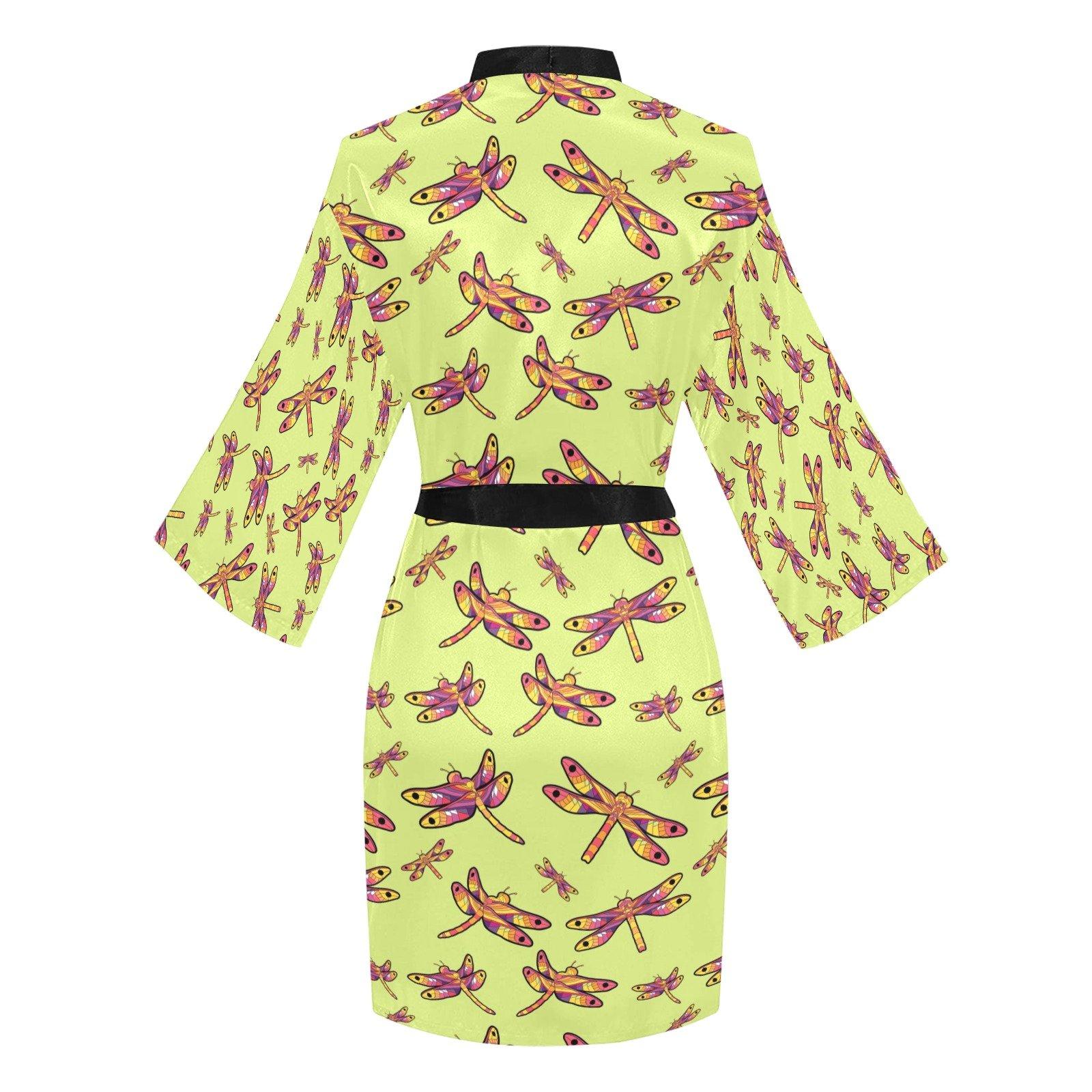 Gathering Lime Long Sleeve Kimono Robe Long Sleeve Kimono Robe e-joyer 