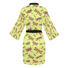 Load image into Gallery viewer, Gathering Lime Long Sleeve Kimono Robe Long Sleeve Kimono Robe e-joyer 
