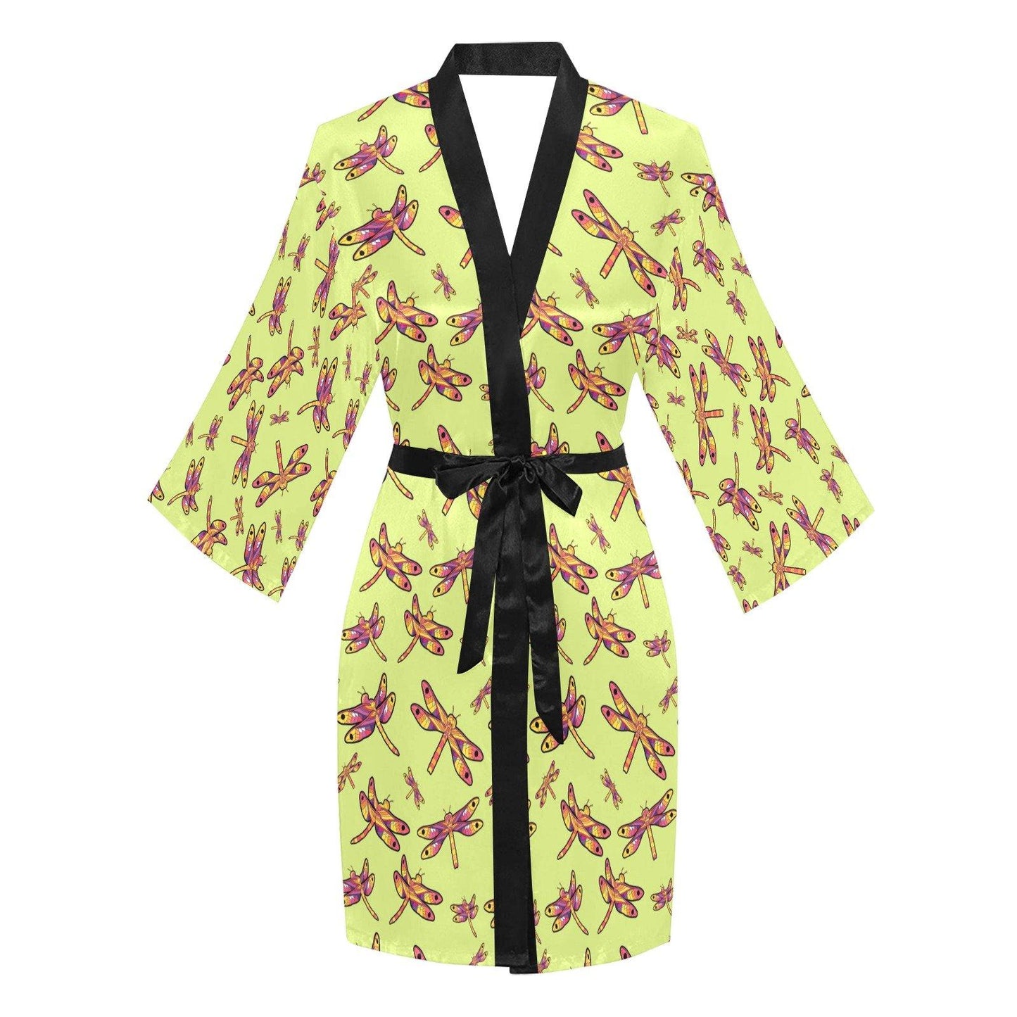 Gathering Lime Long Sleeve Kimono Robe Long Sleeve Kimono Robe e-joyer 