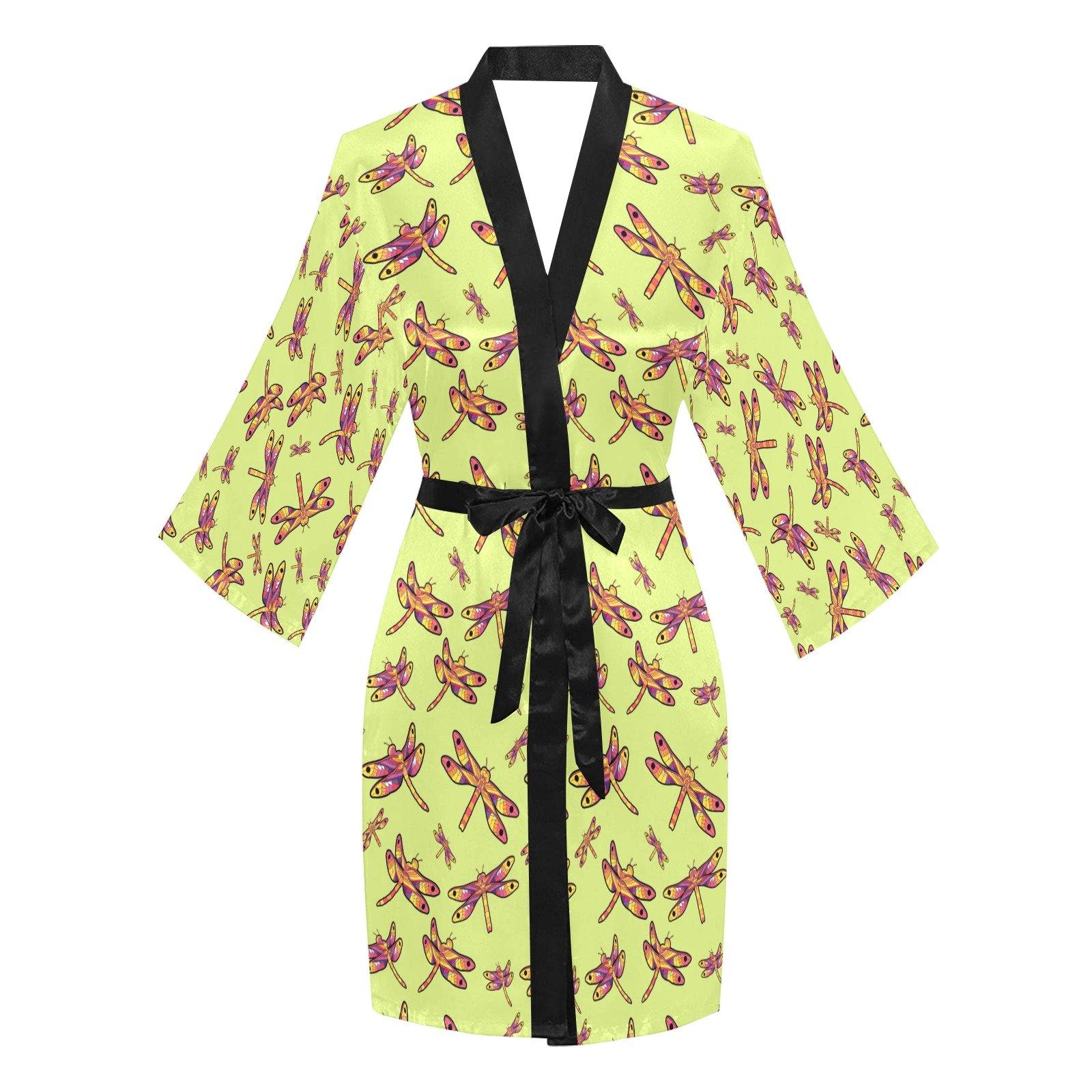 Gathering Lime Long Sleeve Kimono Robe Long Sleeve Kimono Robe e-joyer 