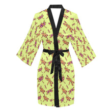 Load image into Gallery viewer, Gathering Lime Long Sleeve Kimono Robe Long Sleeve Kimono Robe e-joyer 
