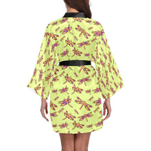 Load image into Gallery viewer, Gathering Lime Long Sleeve Kimono Robe Long Sleeve Kimono Robe e-joyer 
