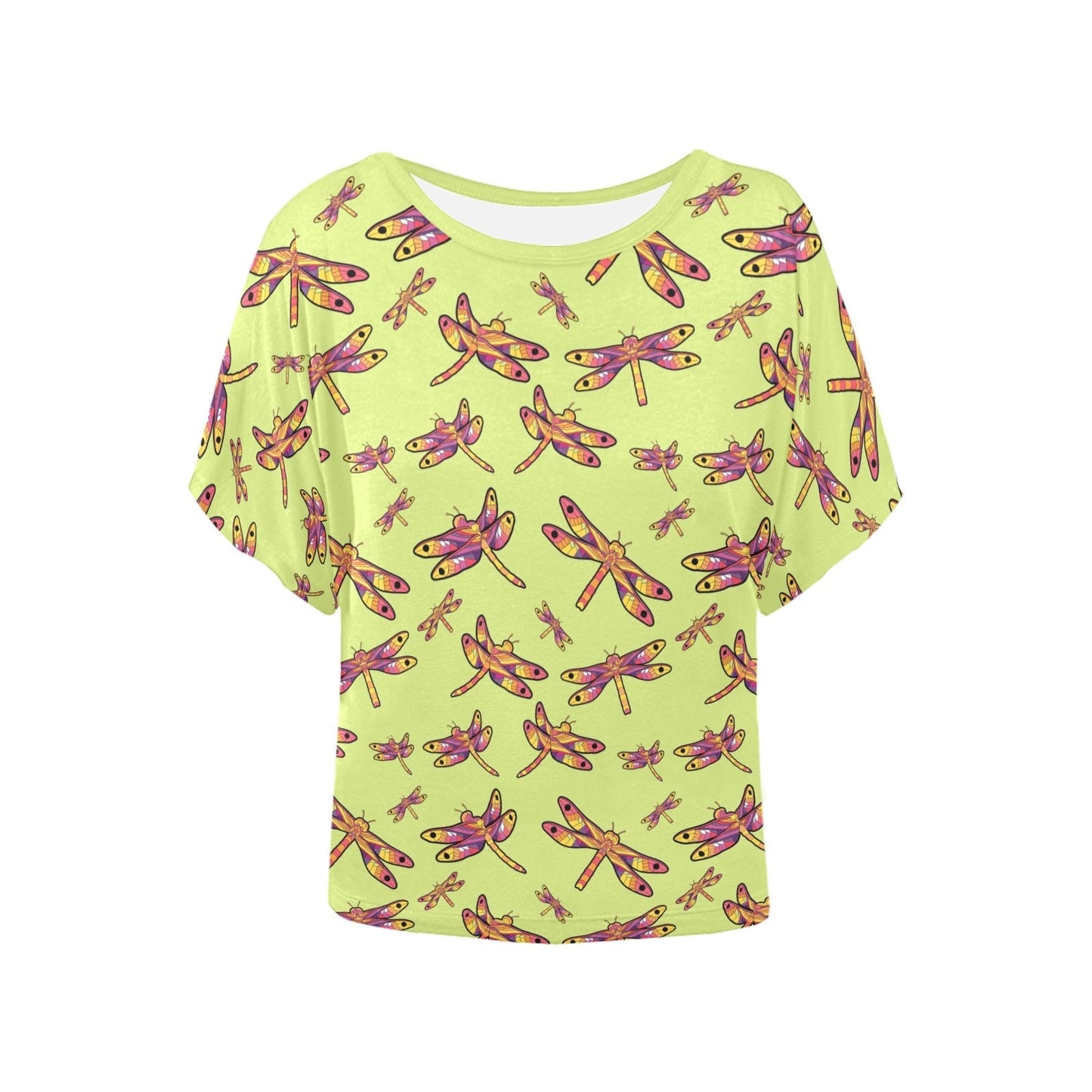 Gathering Dragonfly Batwing Blouse