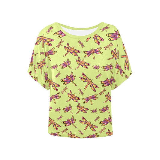 Gathering Dragonfly Batwing Blouse