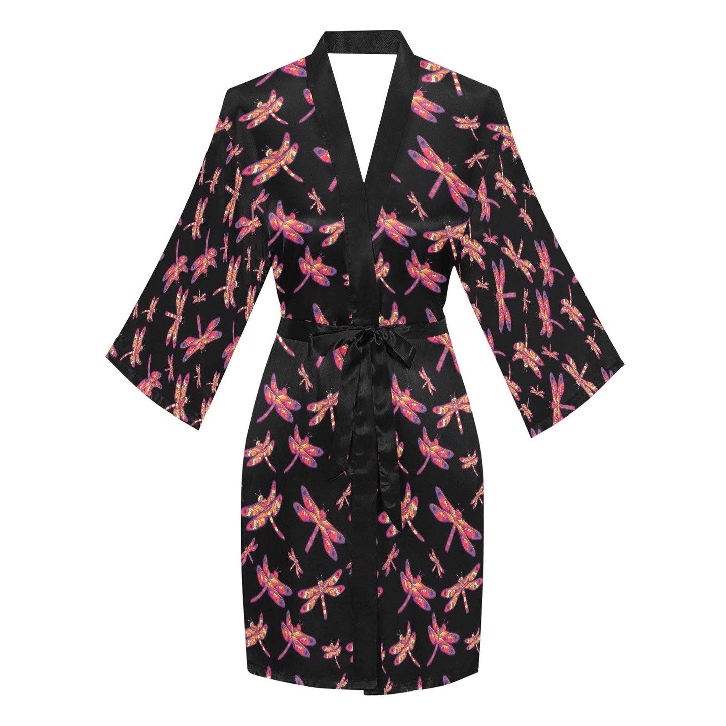 Gathering Noir Long Sleeve Kimono Robe Long Sleeve Kimono Robe e-joyer 