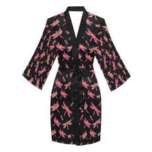 Load image into Gallery viewer, Gathering Noir Long Sleeve Kimono Robe Long Sleeve Kimono Robe e-joyer 
