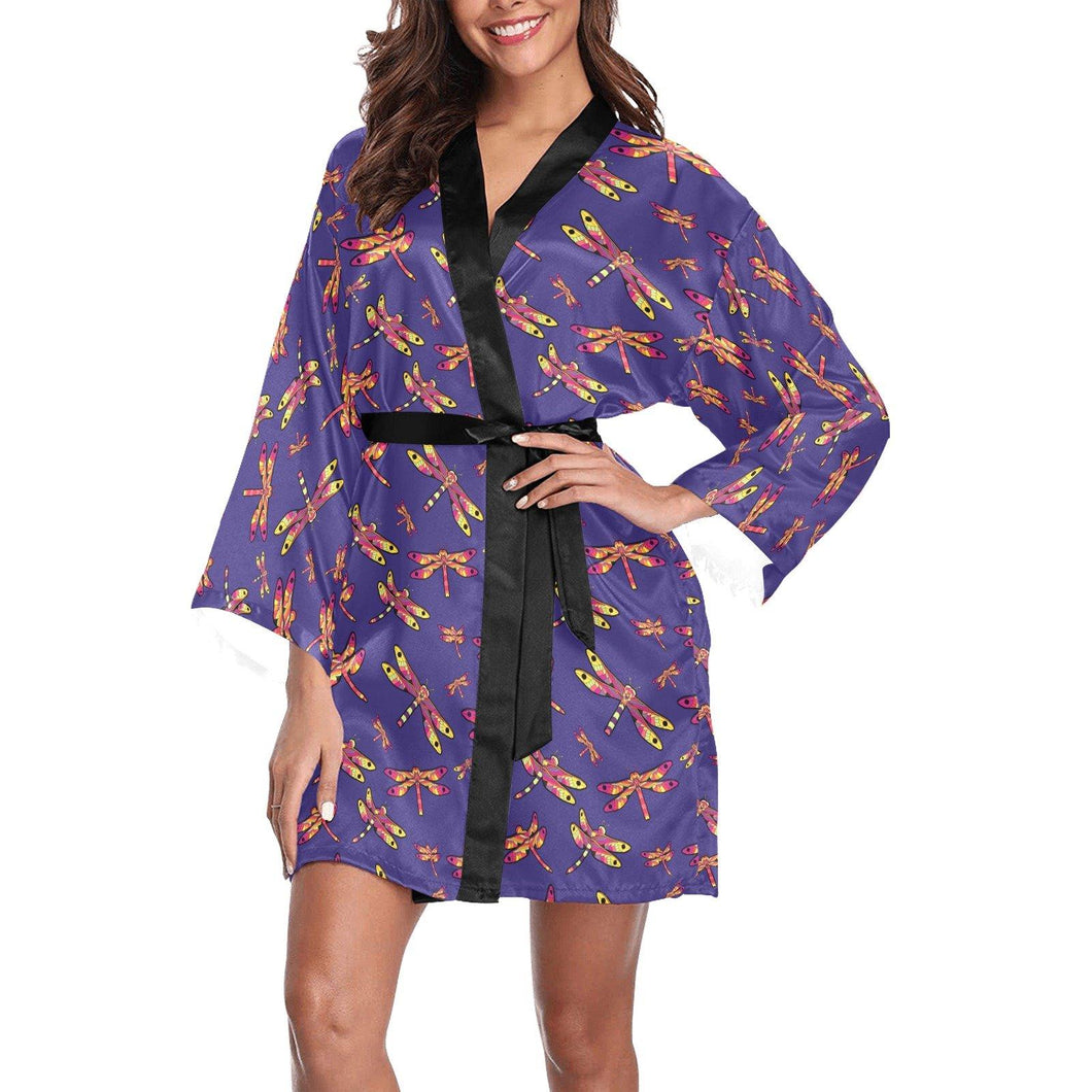 Gathering Purple Long Sleeve Kimono Robe Long Sleeve Kimono Robe e-joyer 