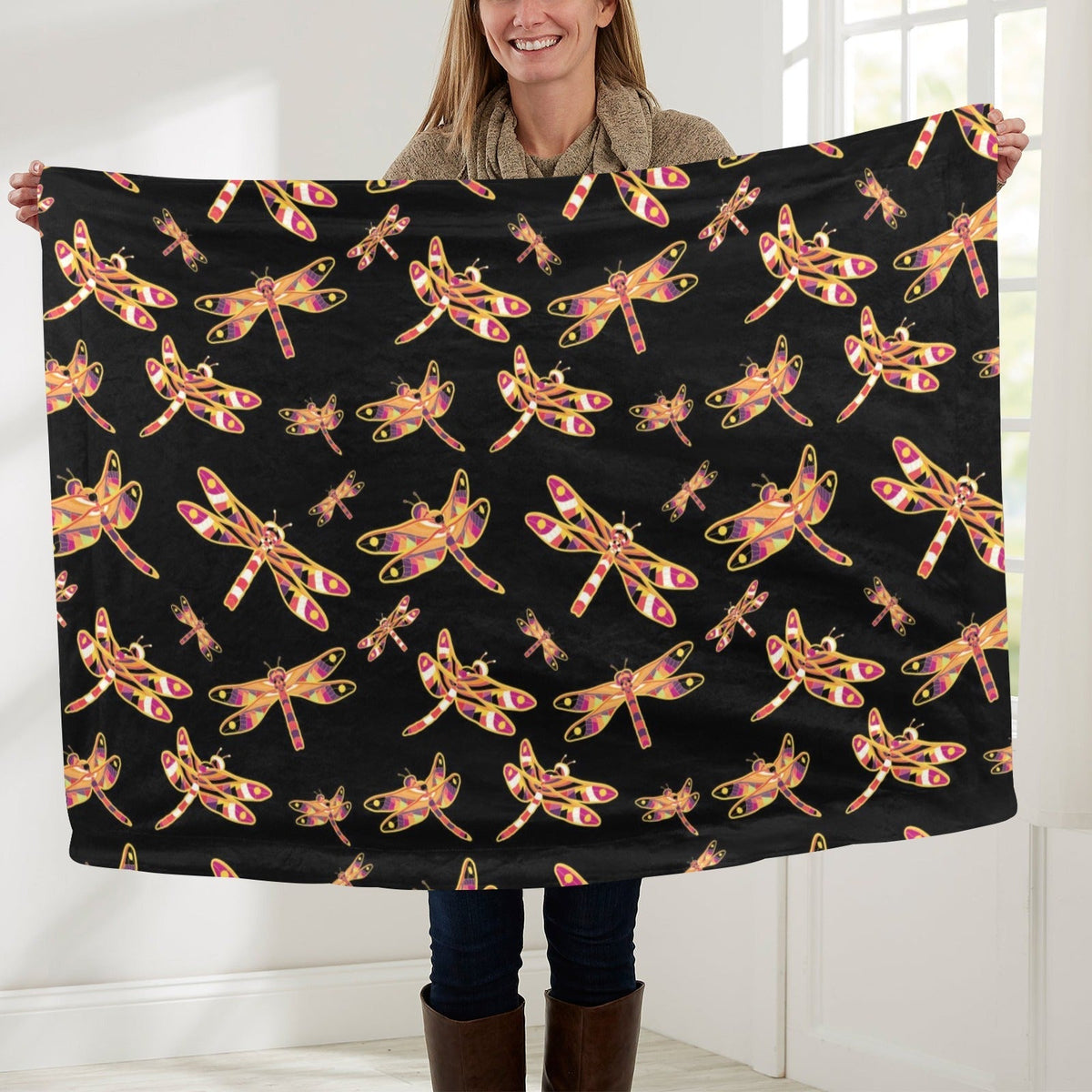 Gathering Yellow Black Large Baby Blanket by 49 Dzine