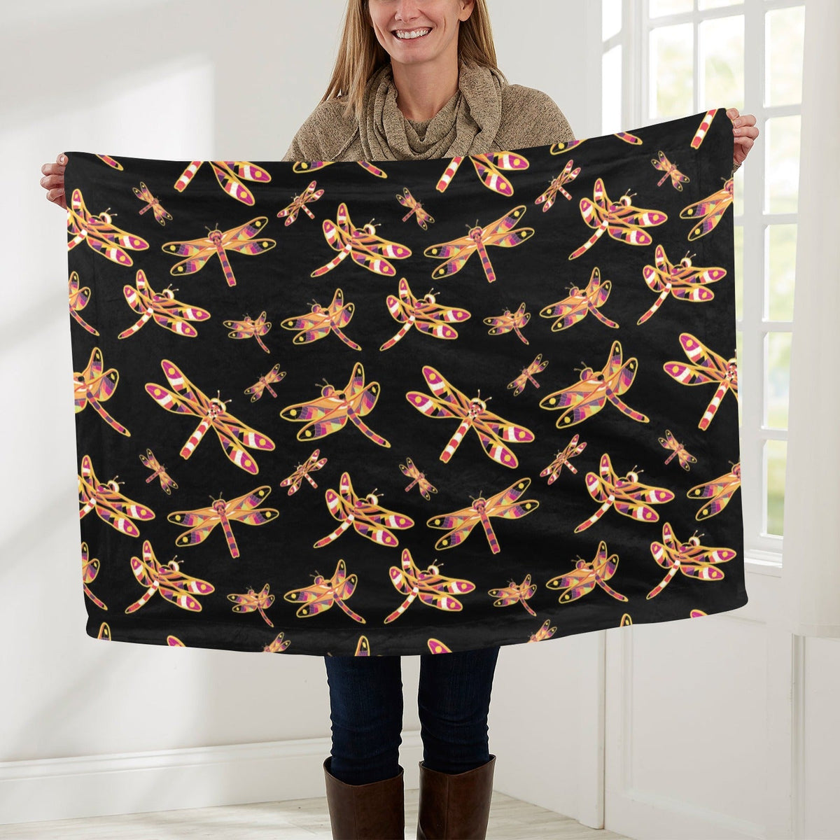 Gathering Yellow Black Small Baby Blanket by 49 Dzine
