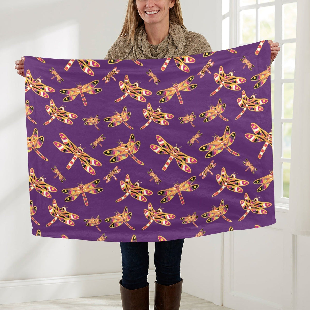 Gathering Yellow Purple Small Baby Blanket by 49 Dzine