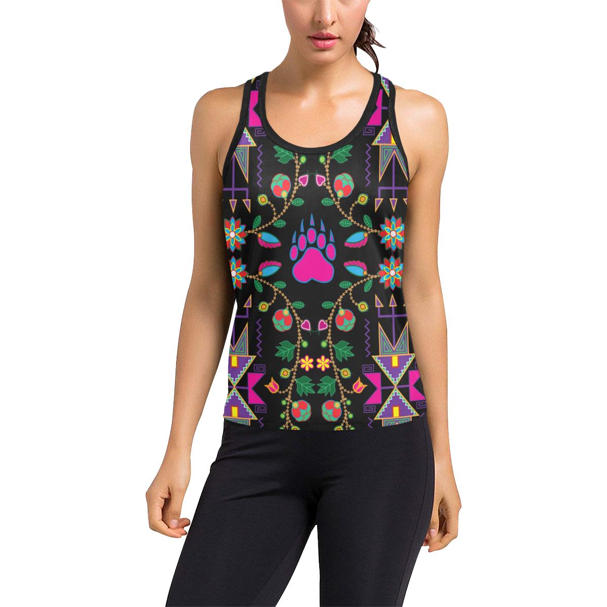 Geometric Floral Fall Racerback Tank Top
