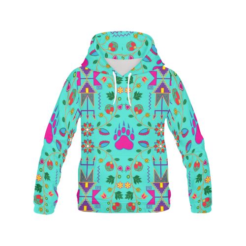 Geometric Floral Fall-Sky All Over Print Hoodie for Men (USA Size) (Model H13) All Over Print Hoodie for Men (H13) e-joyer 