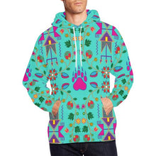 Load image into Gallery viewer, Geometric Floral Fall-Sky All Over Print Hoodie for Men (USA Size) (Model H13) All Over Print Hoodie for Men (H13) e-joyer 
