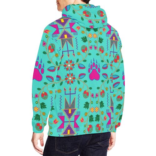 Geometric Floral Fall-Sky All Over Print Hoodie for Men (USA Size) (Model H13) All Over Print Hoodie for Men (H13) e-joyer 