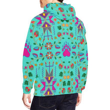 Load image into Gallery viewer, Geometric Floral Fall-Sky All Over Print Hoodie for Men (USA Size) (Model H13) All Over Print Hoodie for Men (H13) e-joyer 
