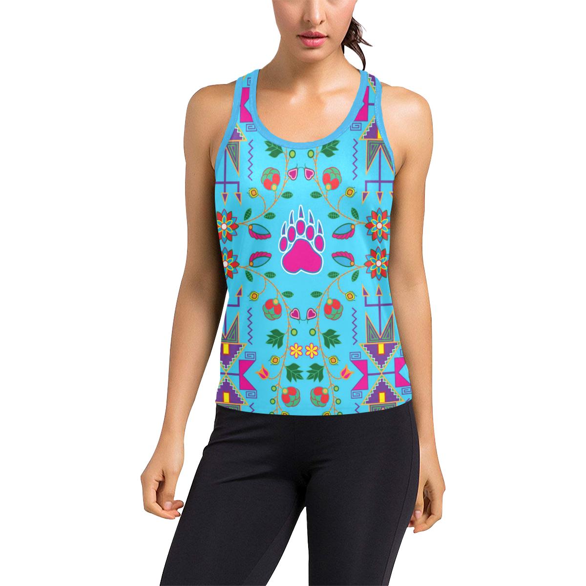 Geometric Floral Fall Racerback Tank Top