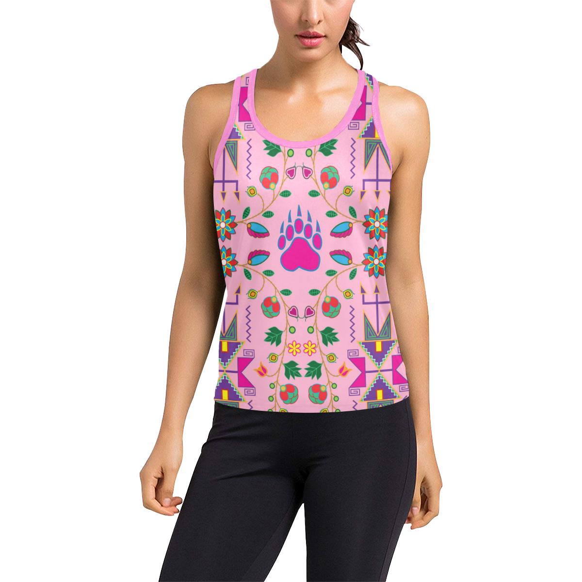 Geometric Floral Fall Racerback Tank Top