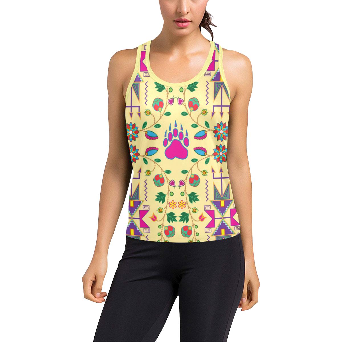 Geometric Floral Fall Racerback Tank Top