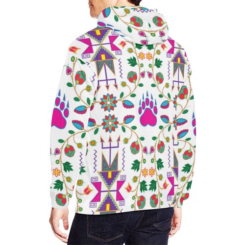 Geometric Floral Fall-White All Over Print Hoodie for Men (USA Size) (Model H13) All Over Print Hoodie for Men (H13) e-joyer 