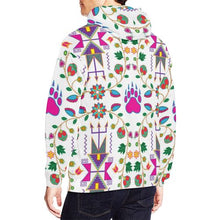 Load image into Gallery viewer, Geometric Floral Fall-White All Over Print Hoodie for Men (USA Size) (Model H13) All Over Print Hoodie for Men (H13) e-joyer 
