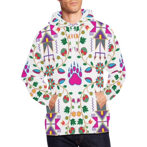 Geometric Floral Fall-White All Over Print Hoodie for Men (USA Size) (Model H13) All Over Print Hoodie for Men (H13) e-joyer 