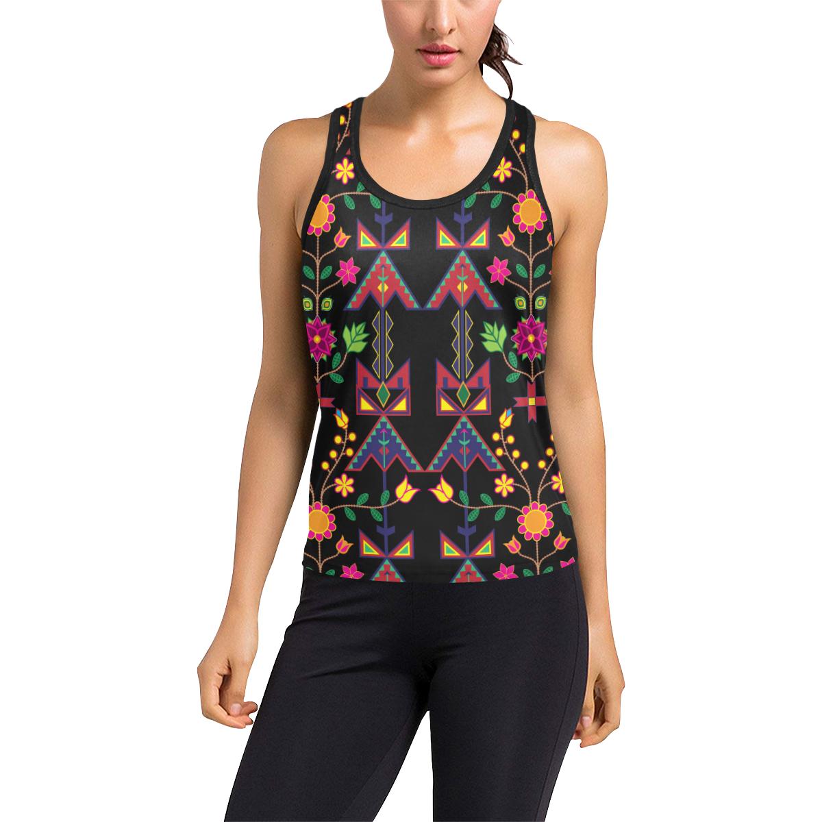 Geometric Floral Spring Racerback Tank Top