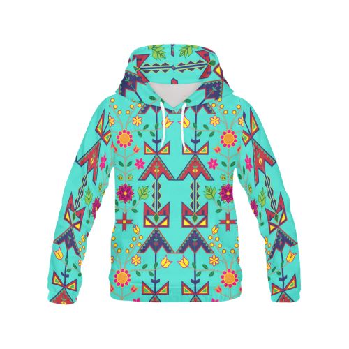 Geometric Floral Spring Sky Hoodie for Men by 49 Dzine